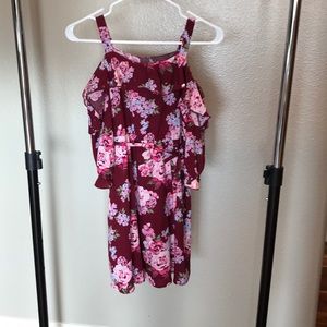 Cold-shoulder floral dress